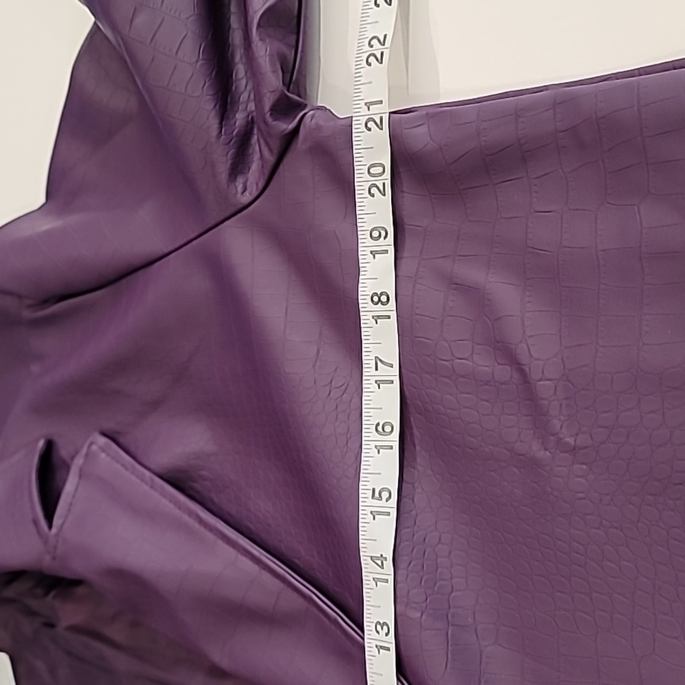 Suicide Squad Pleather Croc Print Trench Coat Purple Medium - Picture 11 of 17